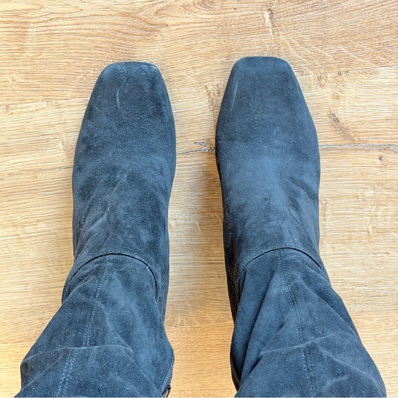 Women's Black faux Suede over the Knee Boots - Picture 6 of 16